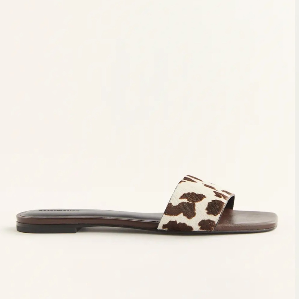 Reformation Maggie Flat Cow Hide Sandals